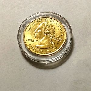 2001 Vermont 24kt gold quarter and mint condition in case